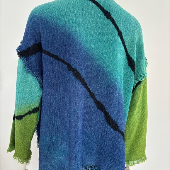 Dilemma NY Art To Wear Tiedye Cardigan Poncho Boho - Picture 2 of 5
